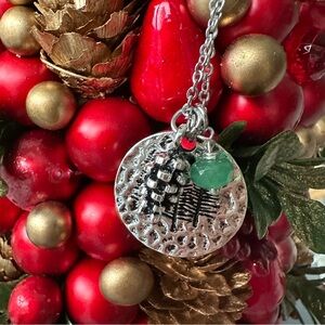 Pine Tree Pinecone Necklace Brandywine NEW Christmas Gift